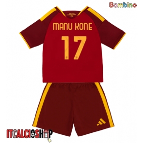 AS Roma Manu Kone #17 Prima Maglia Bambino 2026-27 Manica Corta (+ Pantaloni corti)